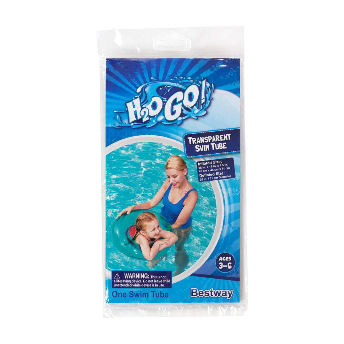 Bestway-H2OGO!-Kids-Inflatable-Transparent-Swim-Tube,-20-in---Assorted