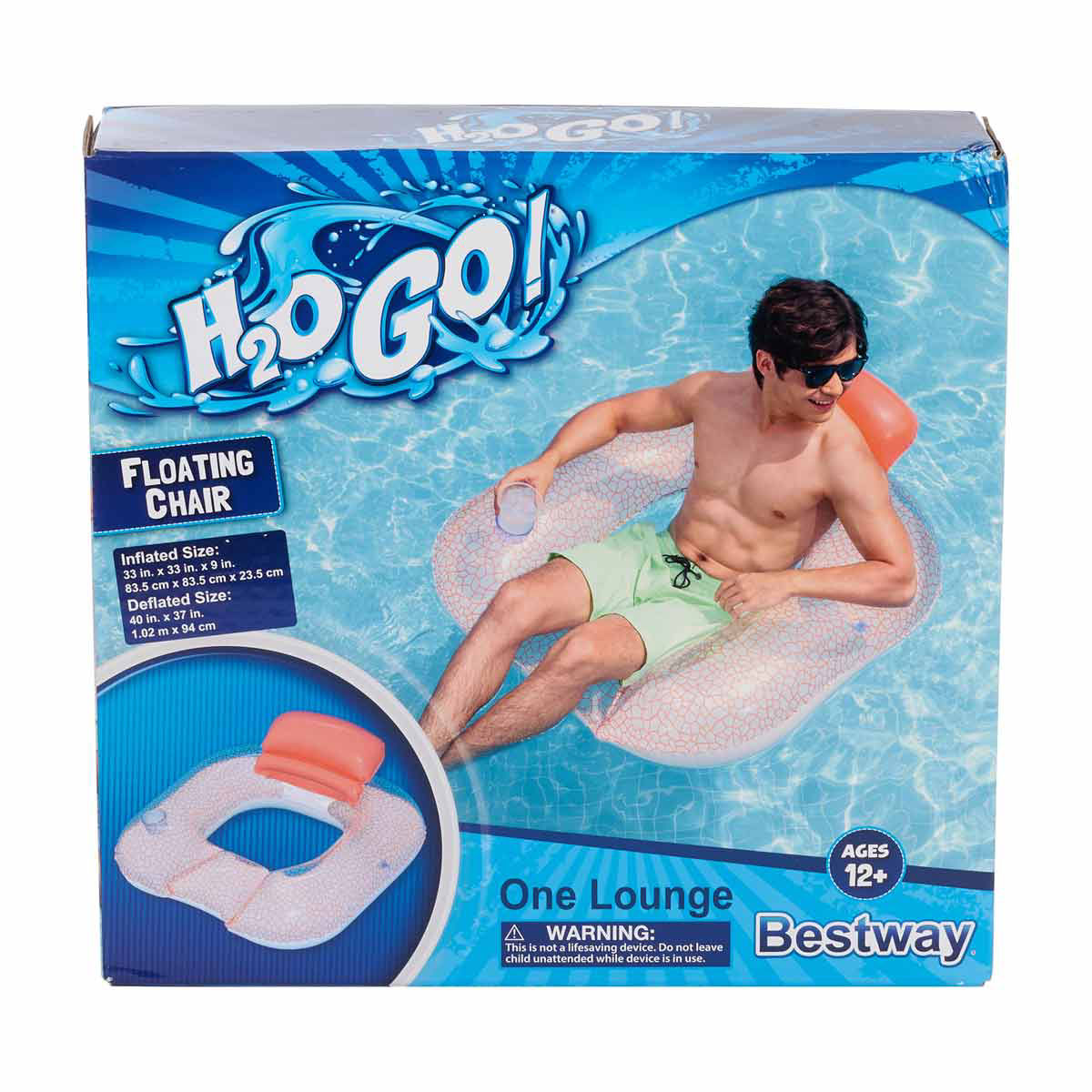 Bestway-H2OGO!-Floating-Chair-Lounge,-33-in,-Assorted
