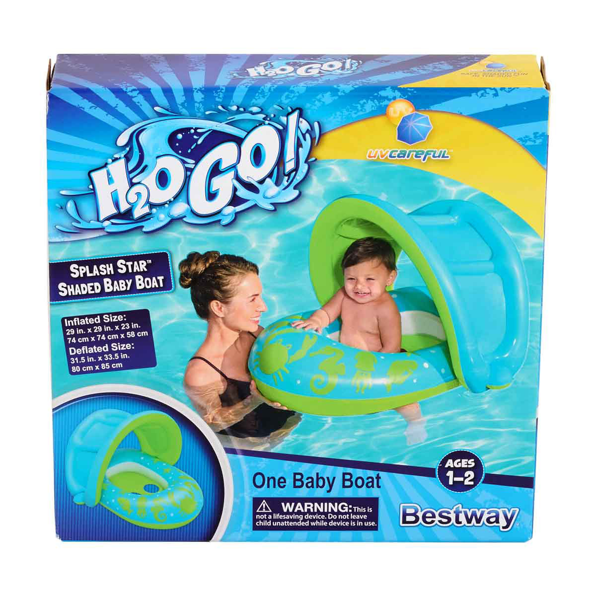 Bestway H2OGO! Splash Star Shaded Baby Boat, 29 in, Assorted