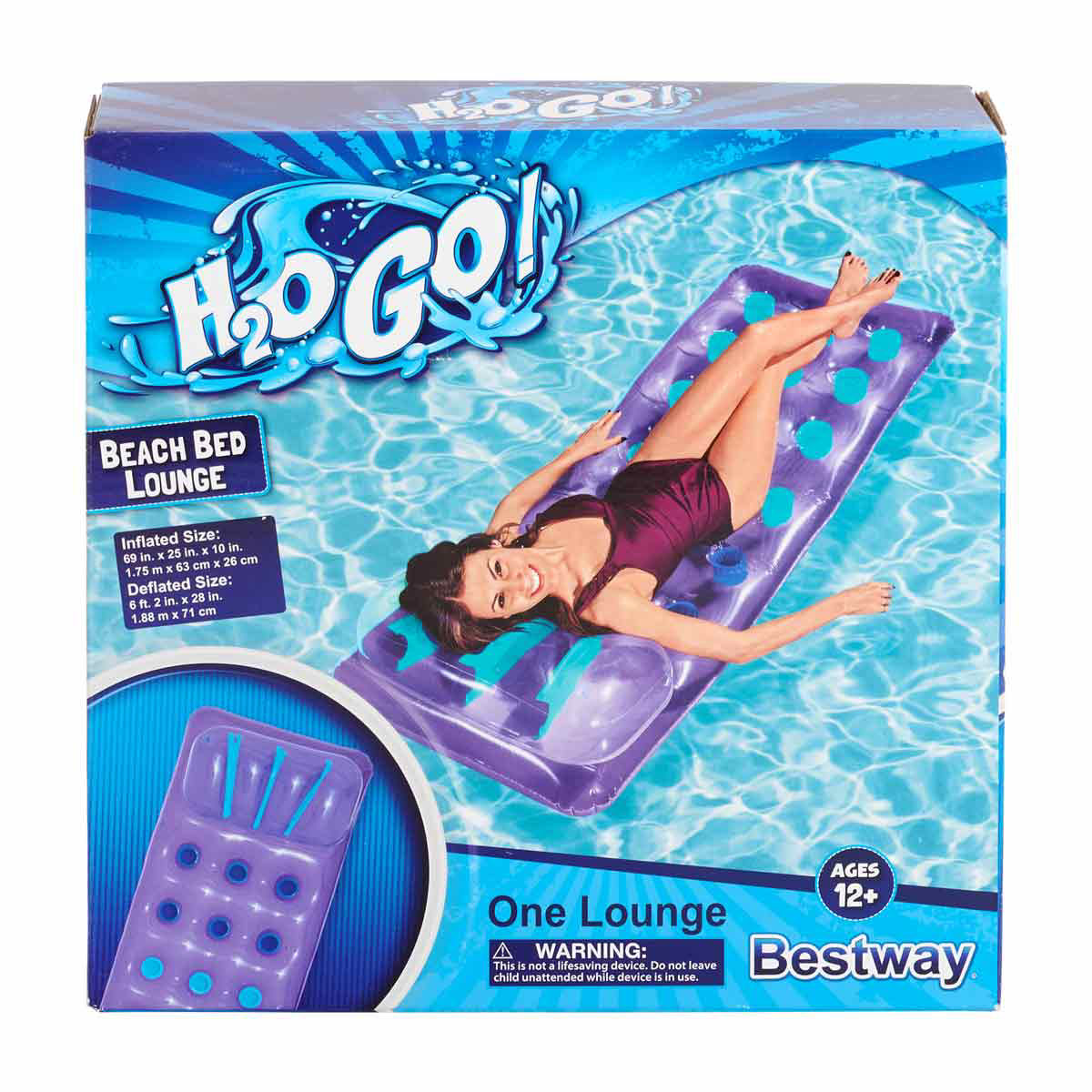 Bestway-H2OGO!-Beach-Bed-Lounge-Inflatable-Pool-Float,-69-in,-Assorted