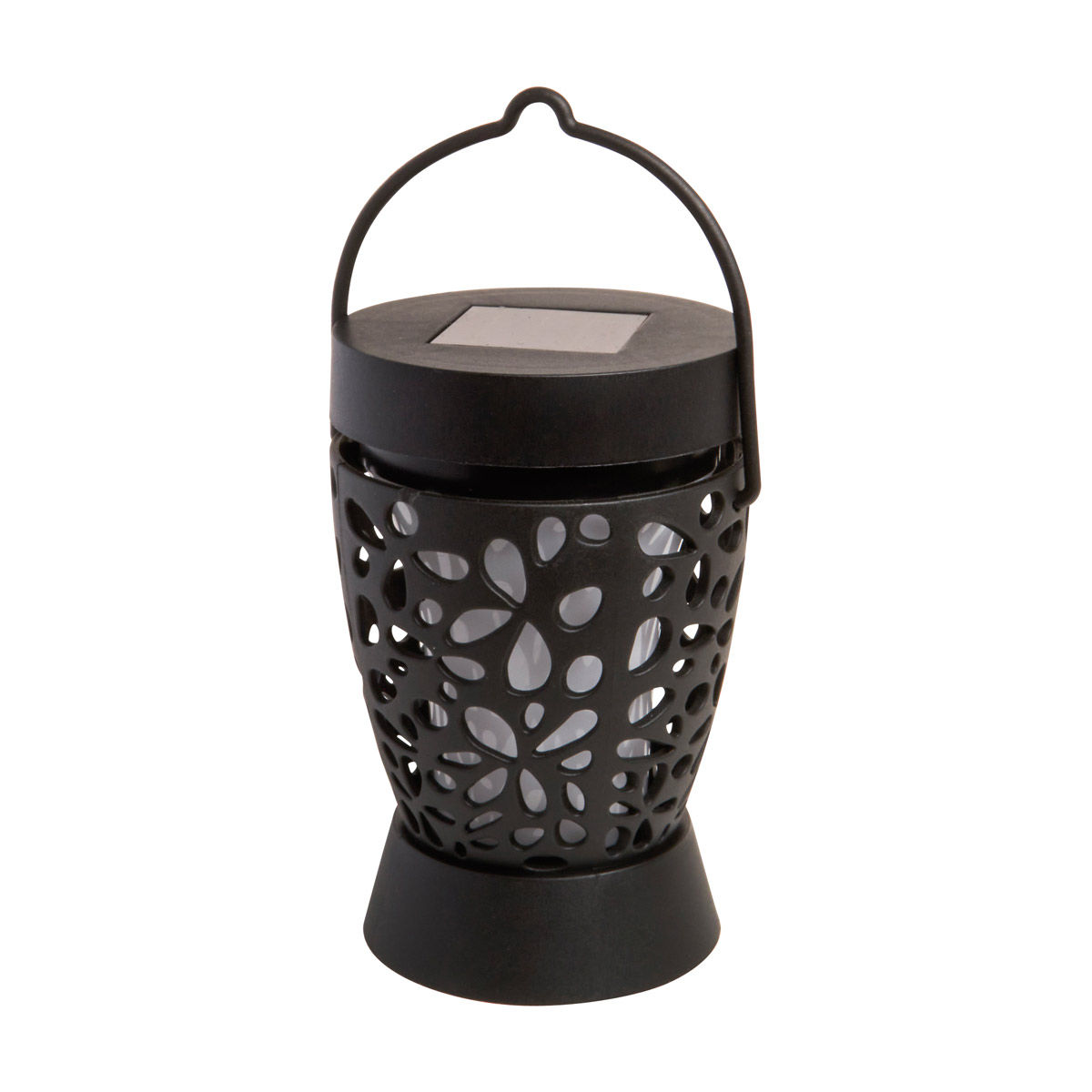Plastic-Cutout-Solar-Lantern,-Black,-Small