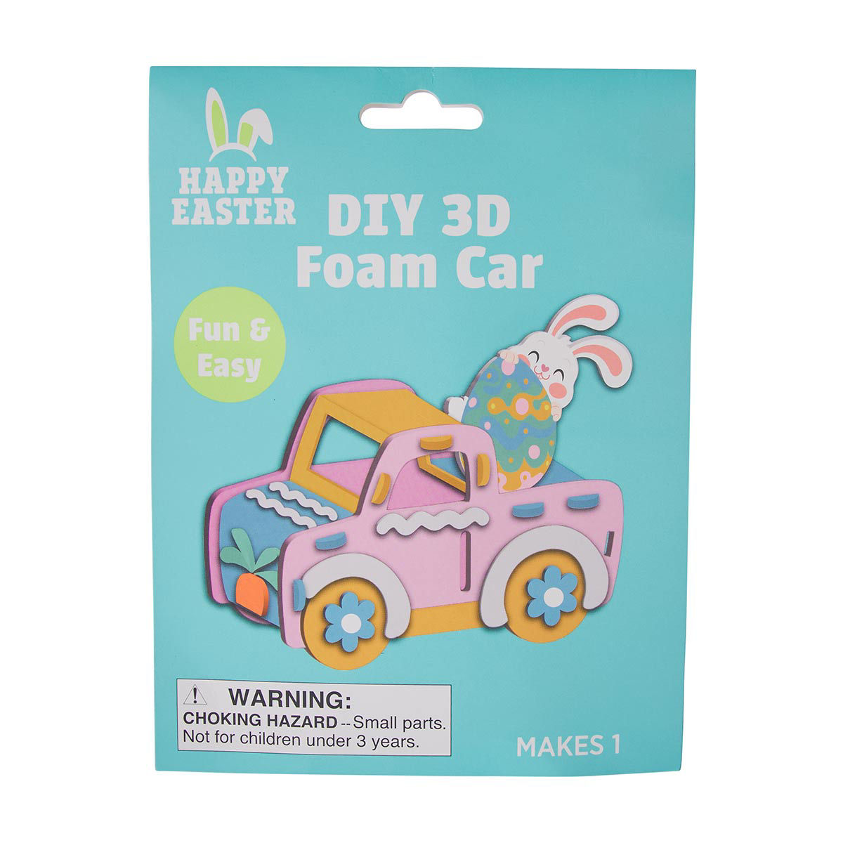 Happy Easter DIY 3D Foam Car Kit, Assorted
