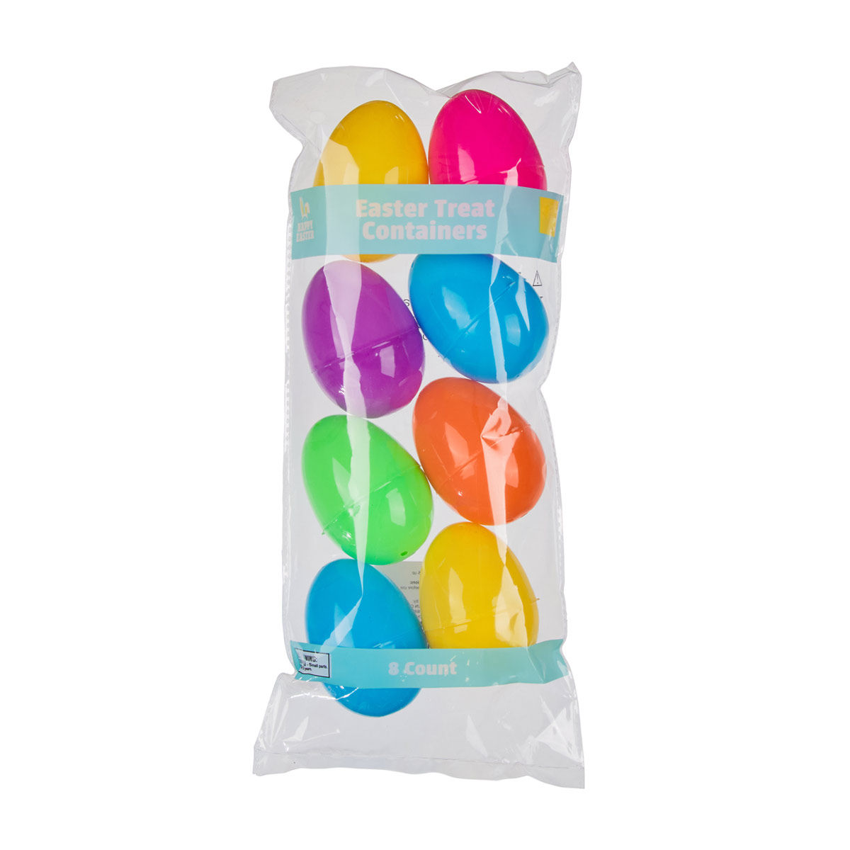 Happy Easter Plastic Egg Treat Containers, 55mm, 8 ct, Assorted