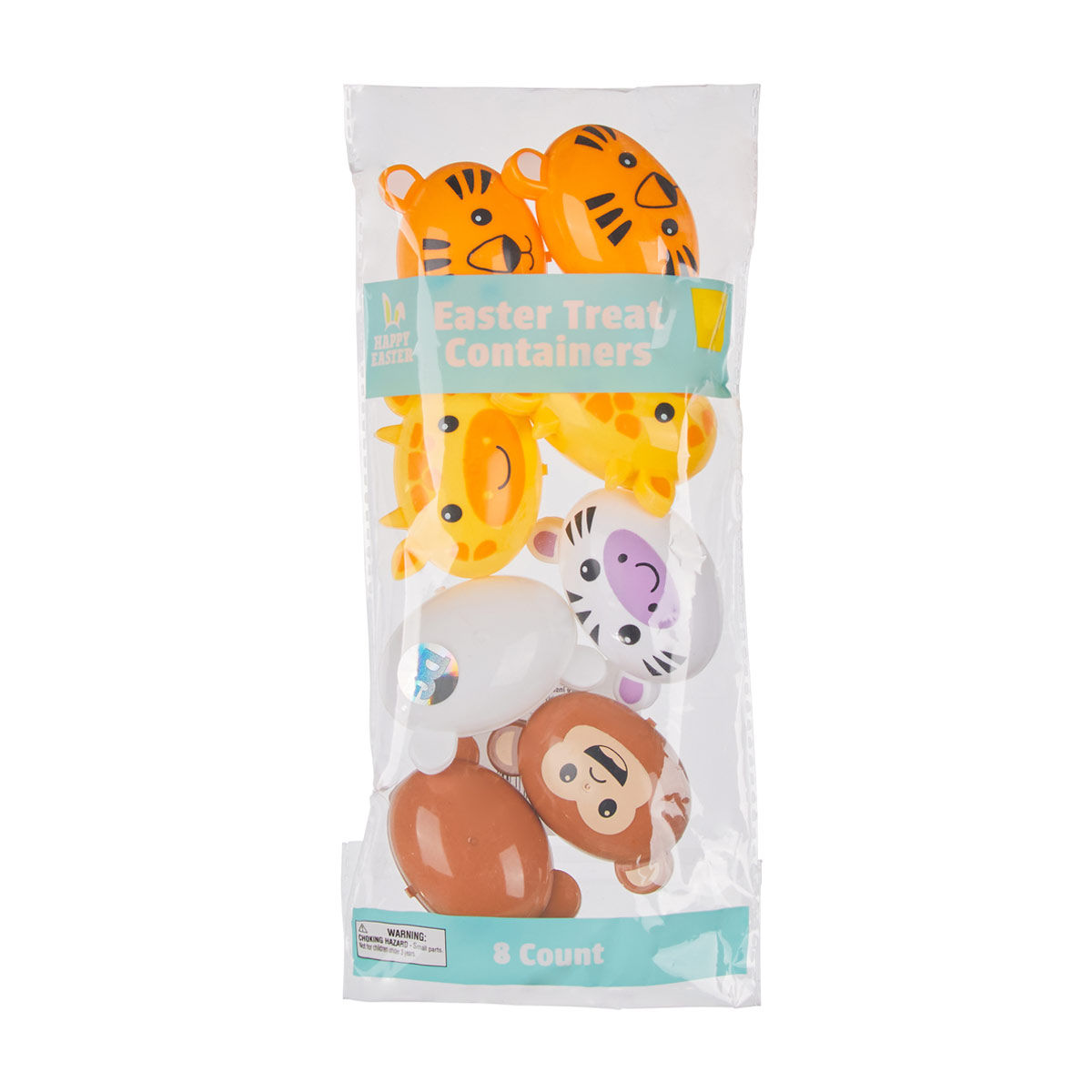 Happy Easter Animal-Themed Egg Treat Containers, 8 ct, Assorted