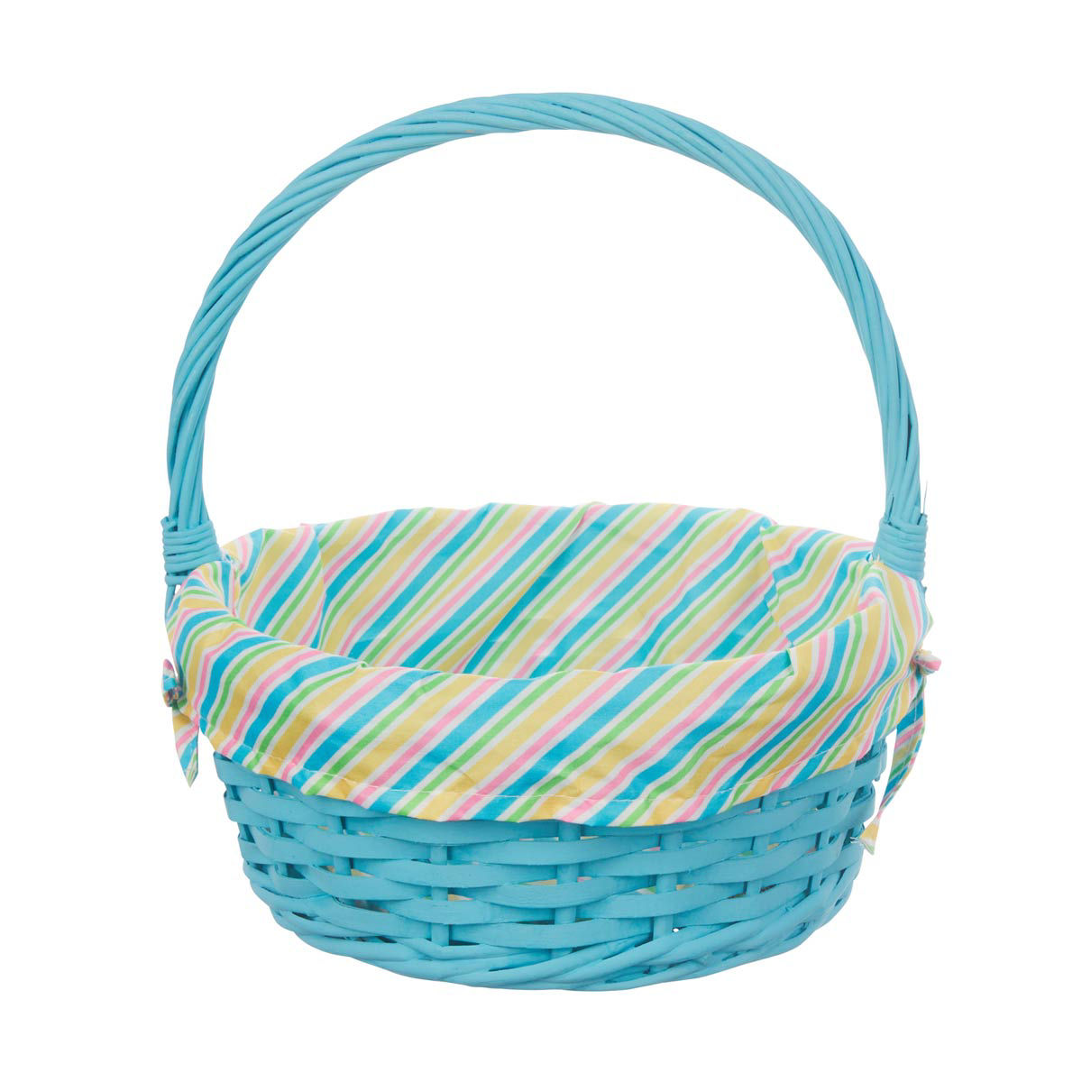 Easter Striped Weave Basket, Blue, Medium