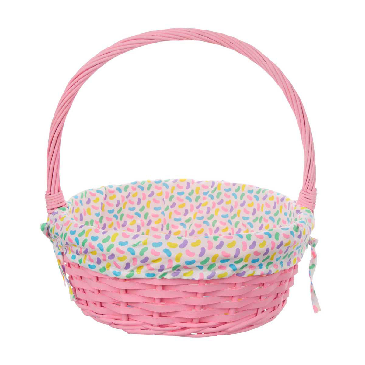 Easter Jelly Bean Printed Weave Basket, Pink, Large