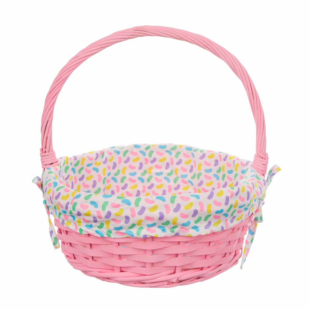 Easter Jelly Bean Printed Weave Basket, Pink, Medium