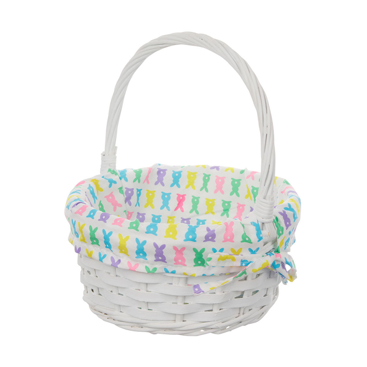 Easter Bunny Bum Printed Weave Basket, White, Small