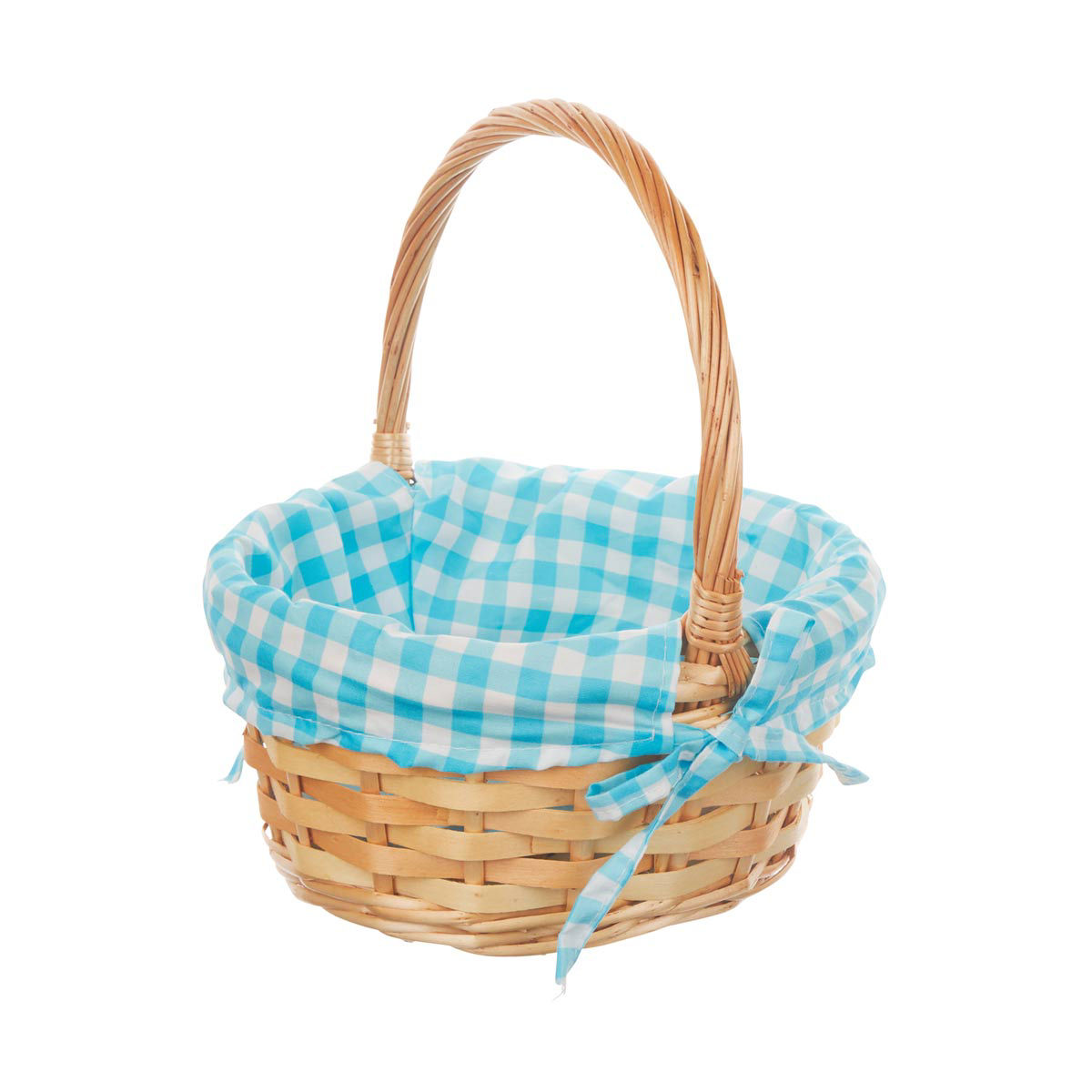 Easter Plaid Weave Basket, Blue, Small