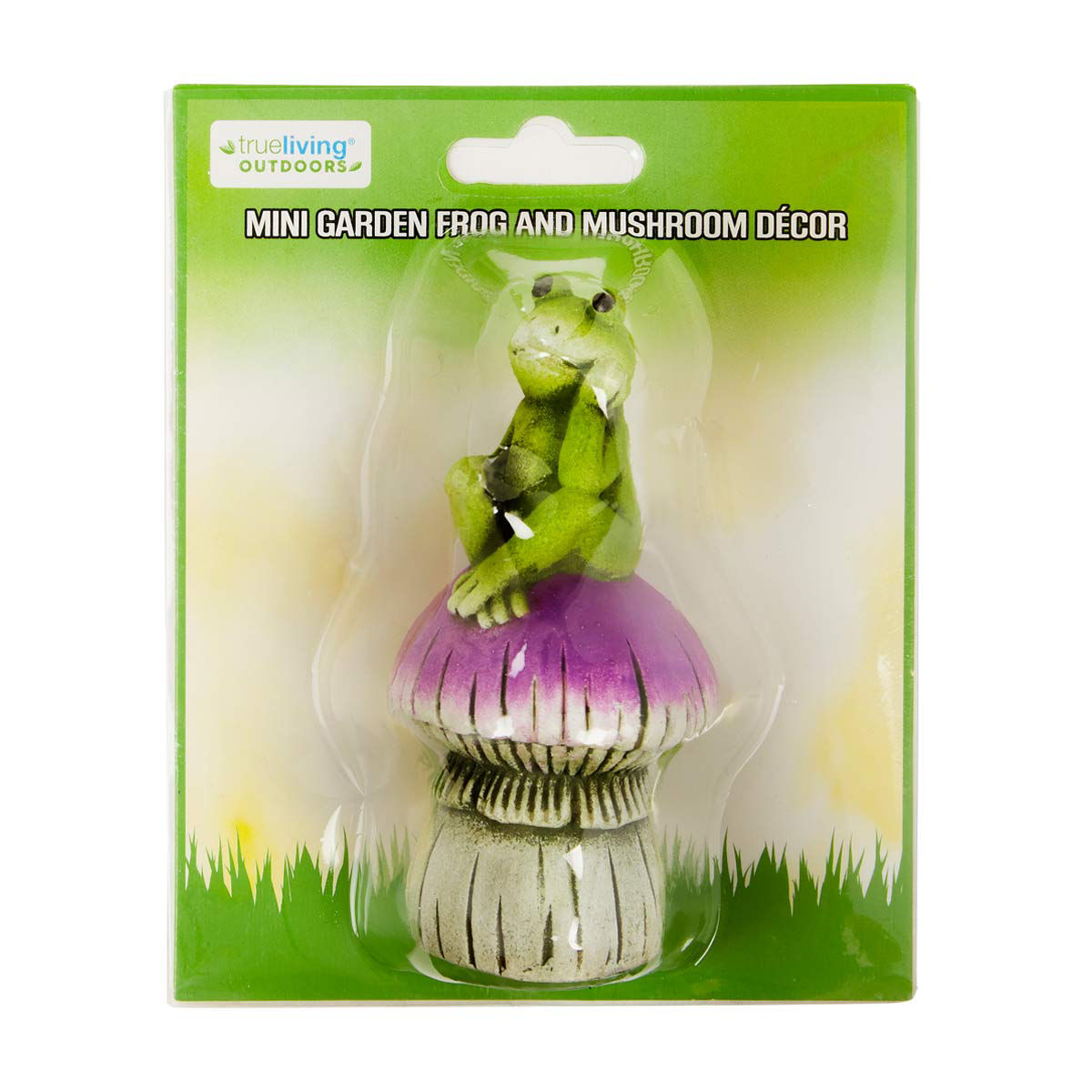 True-Living-Outdoors-Mini-Garden-Frog-and-Mushroom-Décor,-Assorted