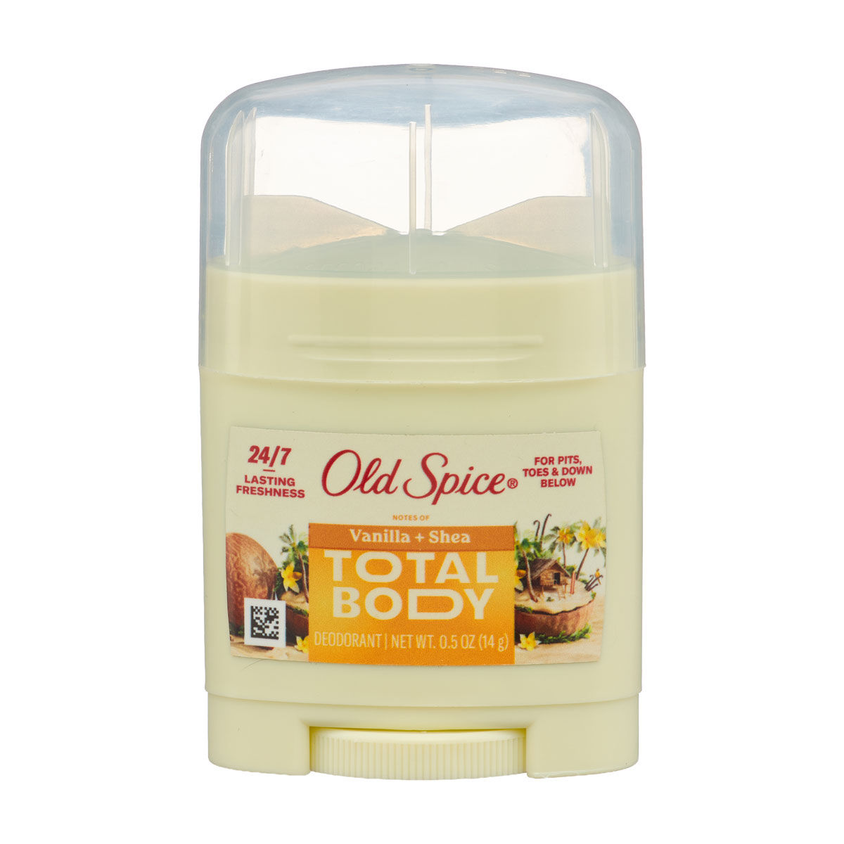 Old Spice Total Body Deodorant, Vanilla + Shea, 0.5 oz