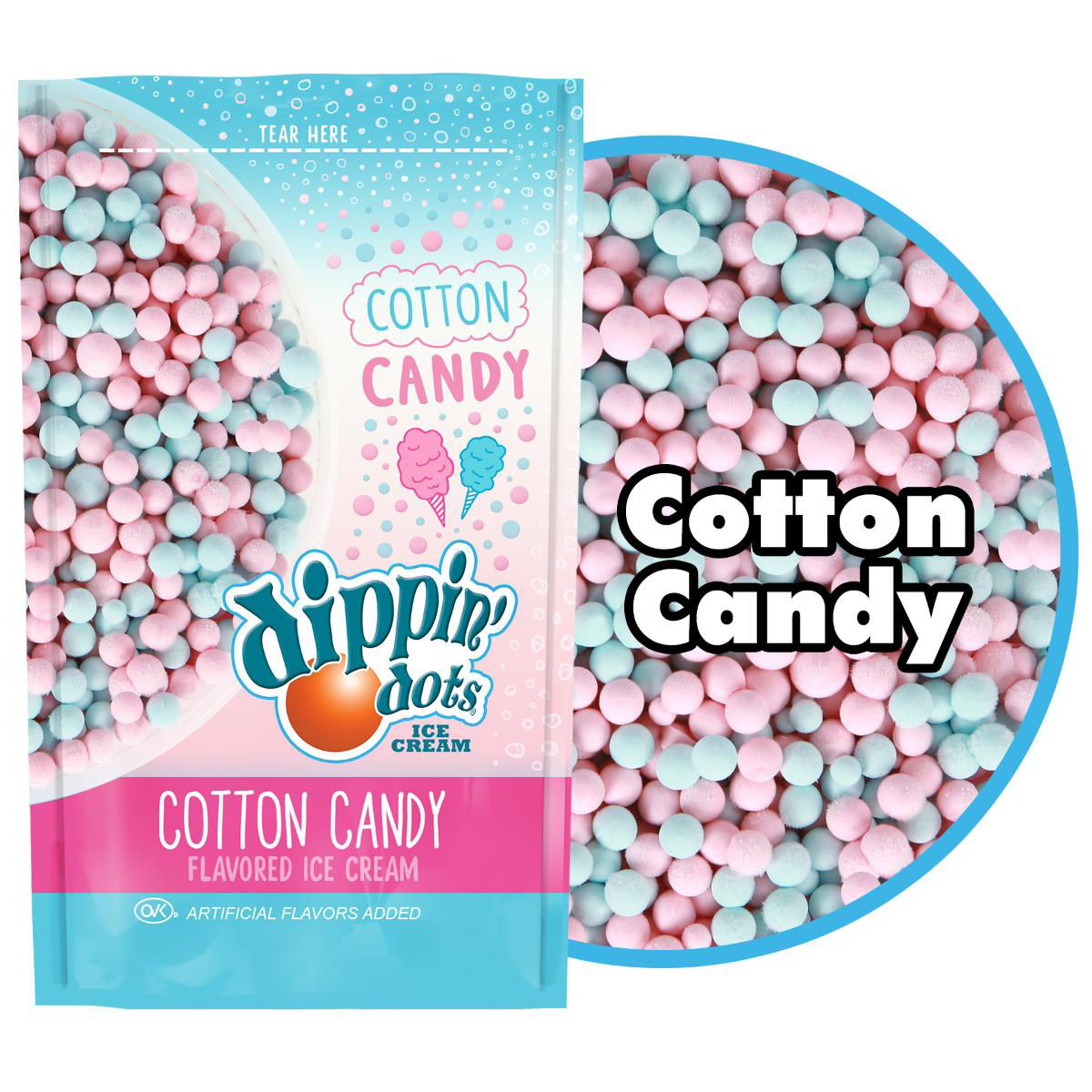 Dippin' Dots Cotton Candy Flavored Ice Cream, 2.5 oz