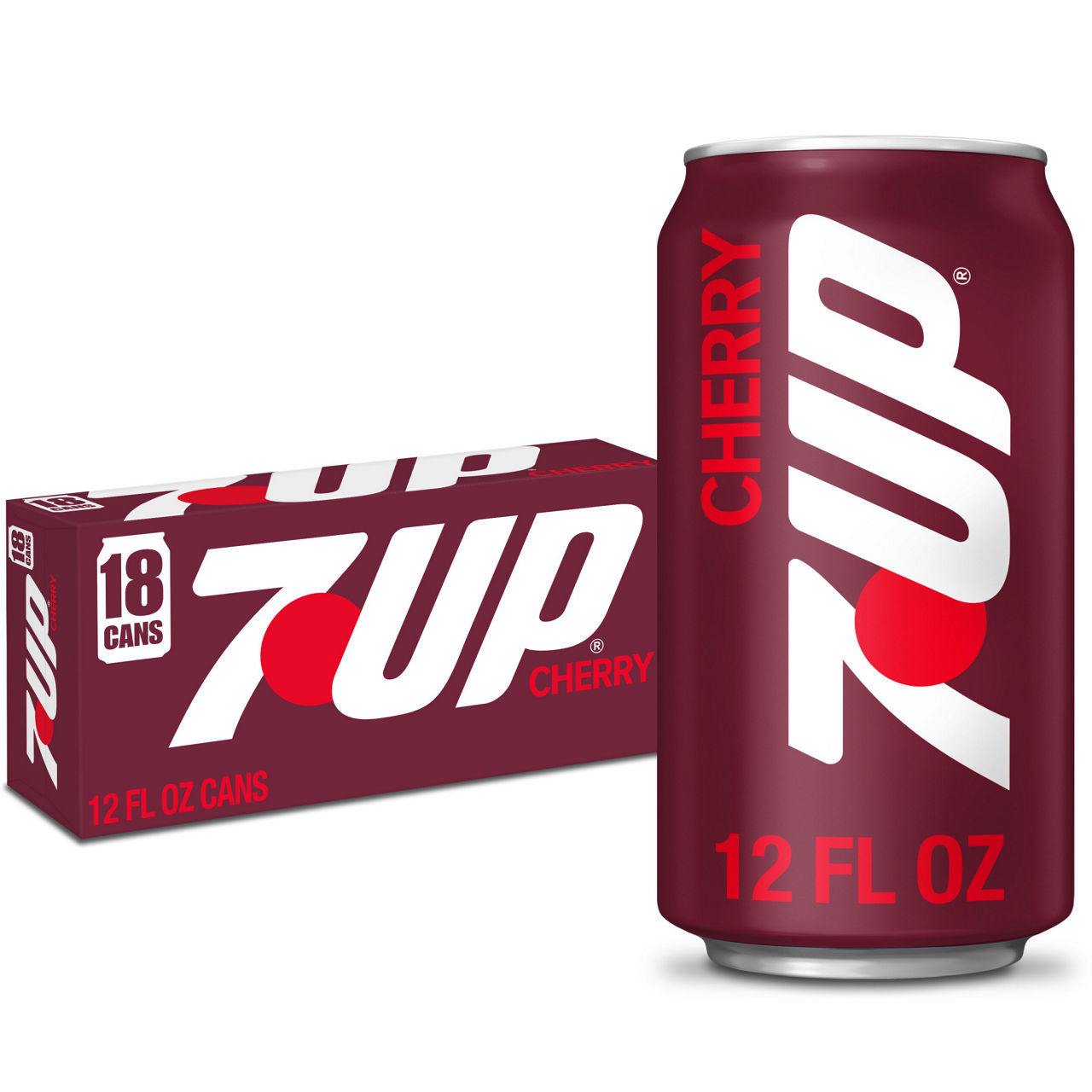 7UP Cherry Flavored Soda, 12 fl oz cans, 18 pack