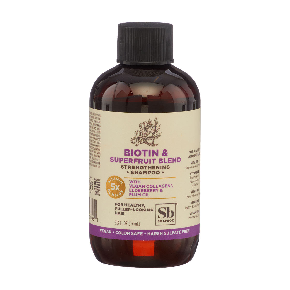 Soap Box Biotin & Superfruit Strengthening Shampoo, 3.3 fl oz