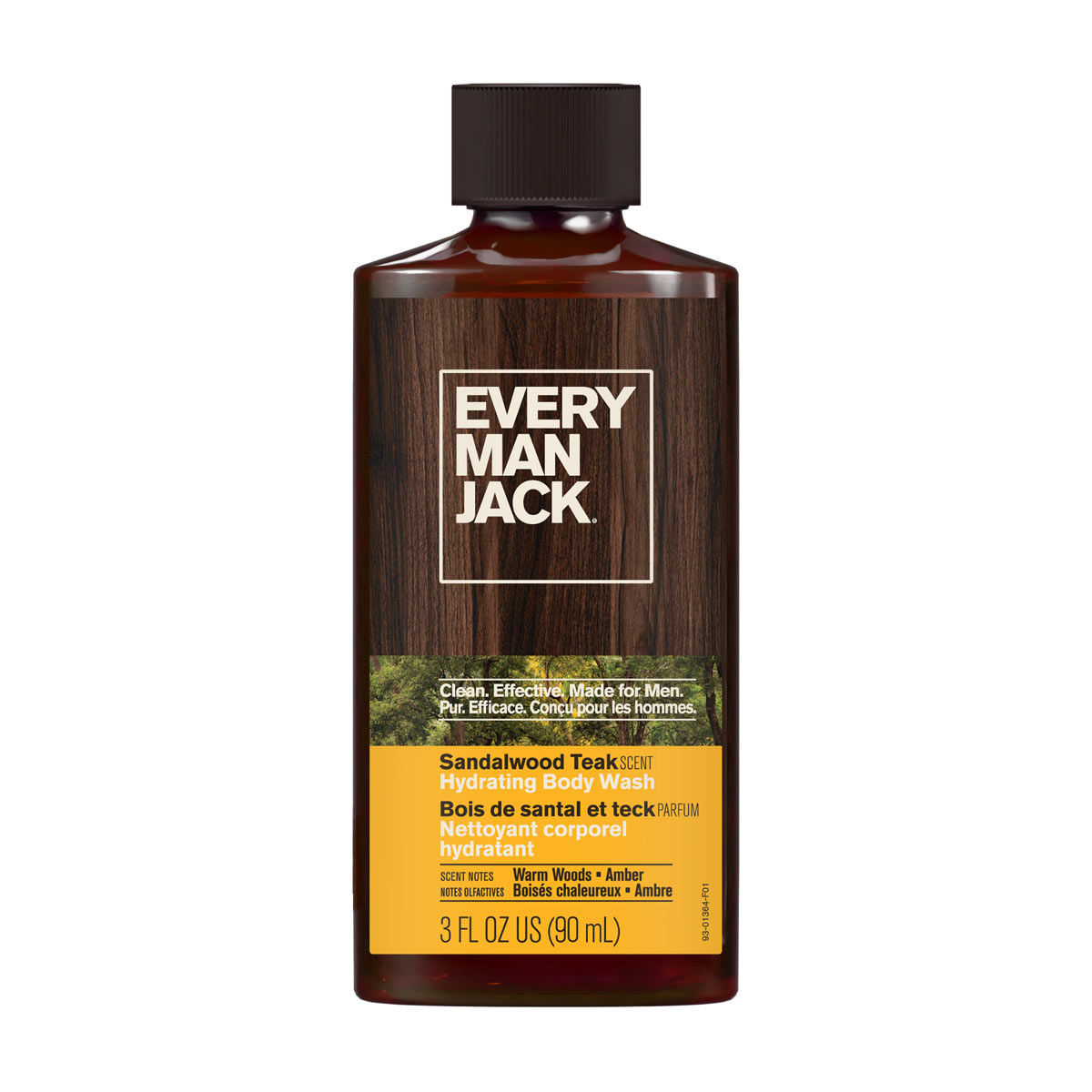 Every Man Jack Hydrating Body Wash, Sandalwood Teak, 3 fl oz