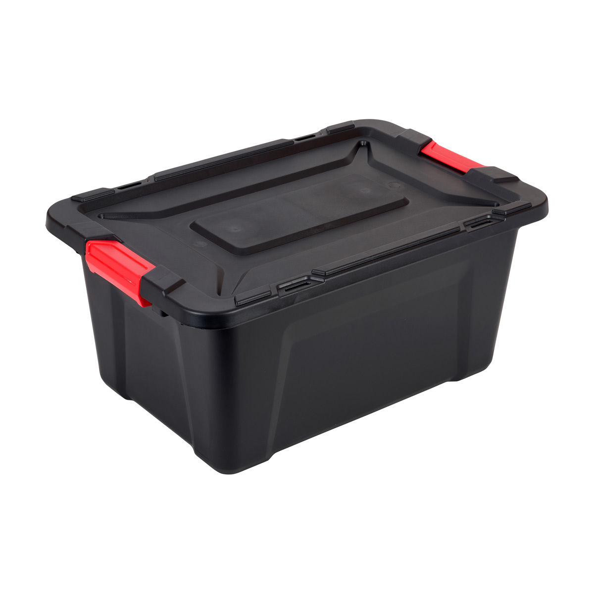 Storage Tote with Lid, 26.4 gal, Black