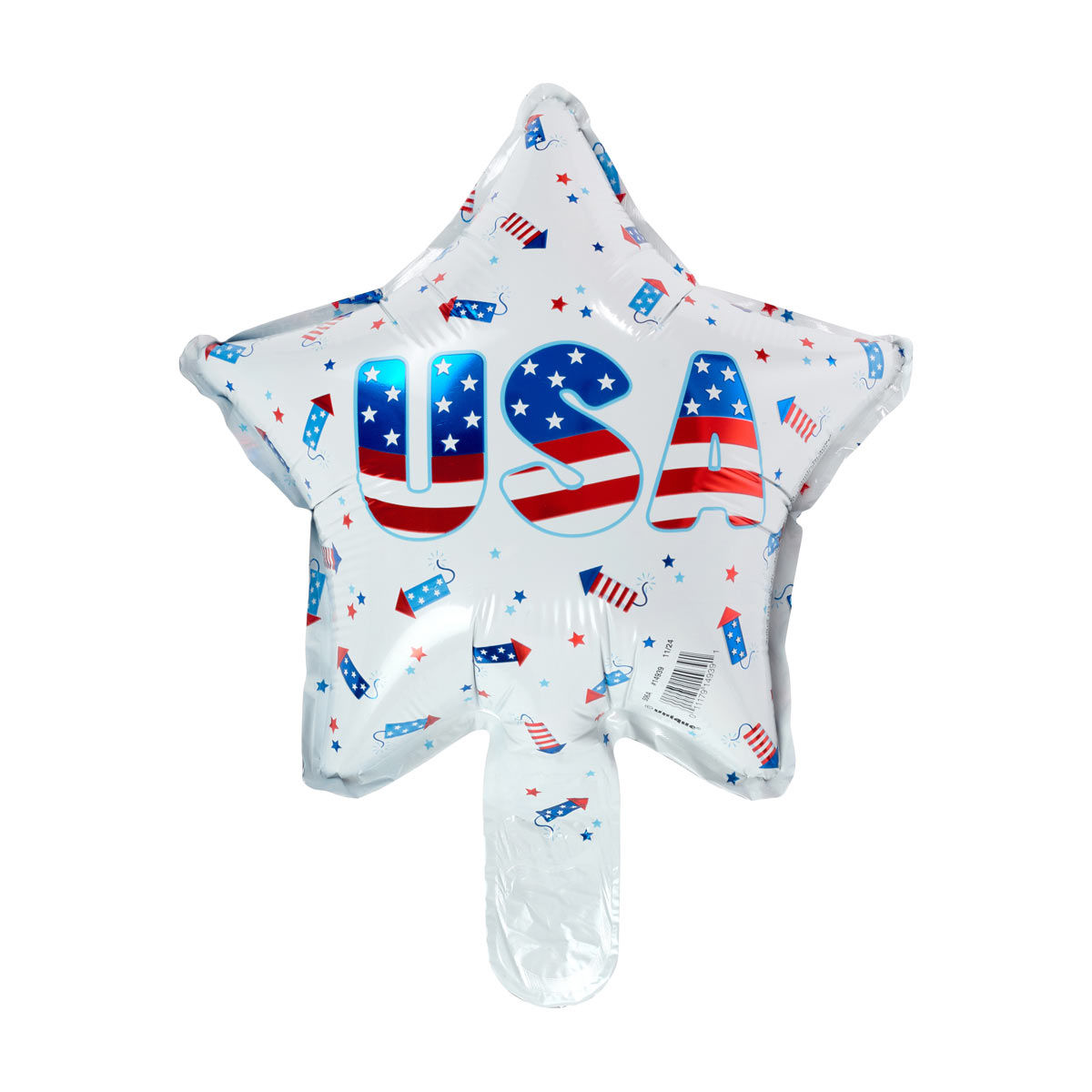 Patriotic Star-Shaped Foil Stick Balloon, Assorted