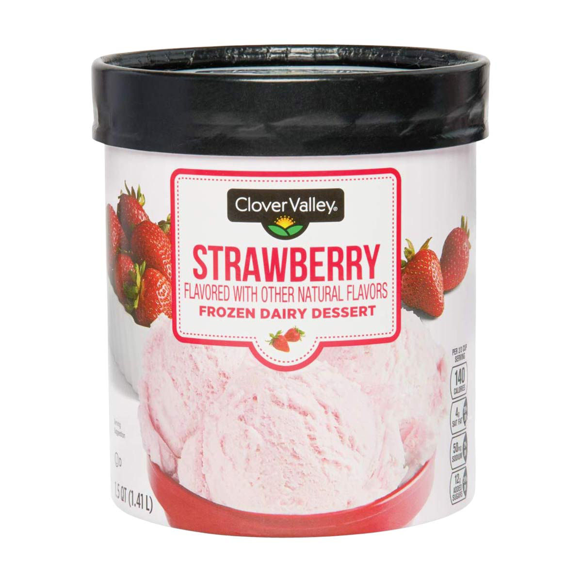 Clover Valley Strawberry Frozen Dairy Dessert, 1.5 qt