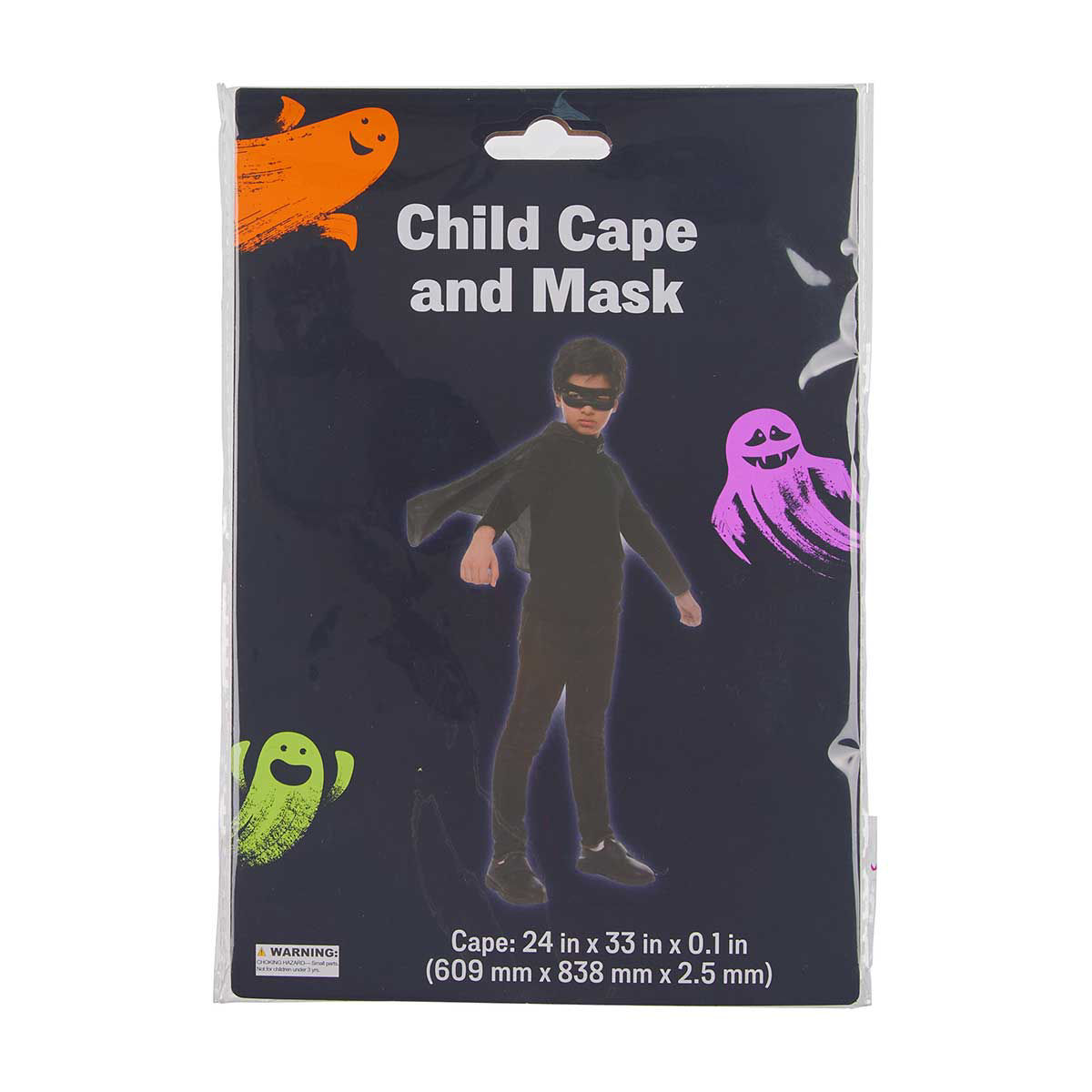 Halloween-Child-Cape-and-Mask,-24-in-x-33-in,-Assorted