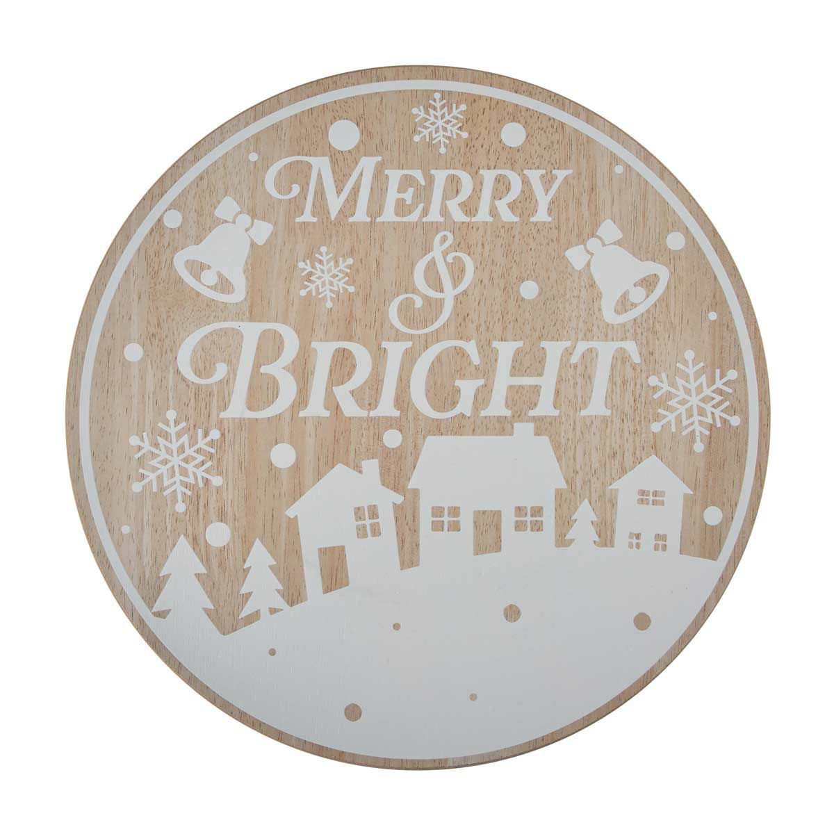 Christmas-Round-Wood-Lazy-Susan,-Assorted