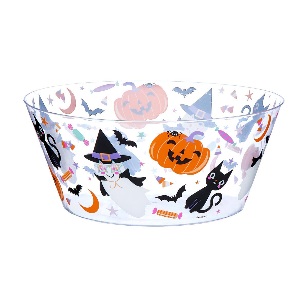 Pink Halloween Plastic Serving Bowl