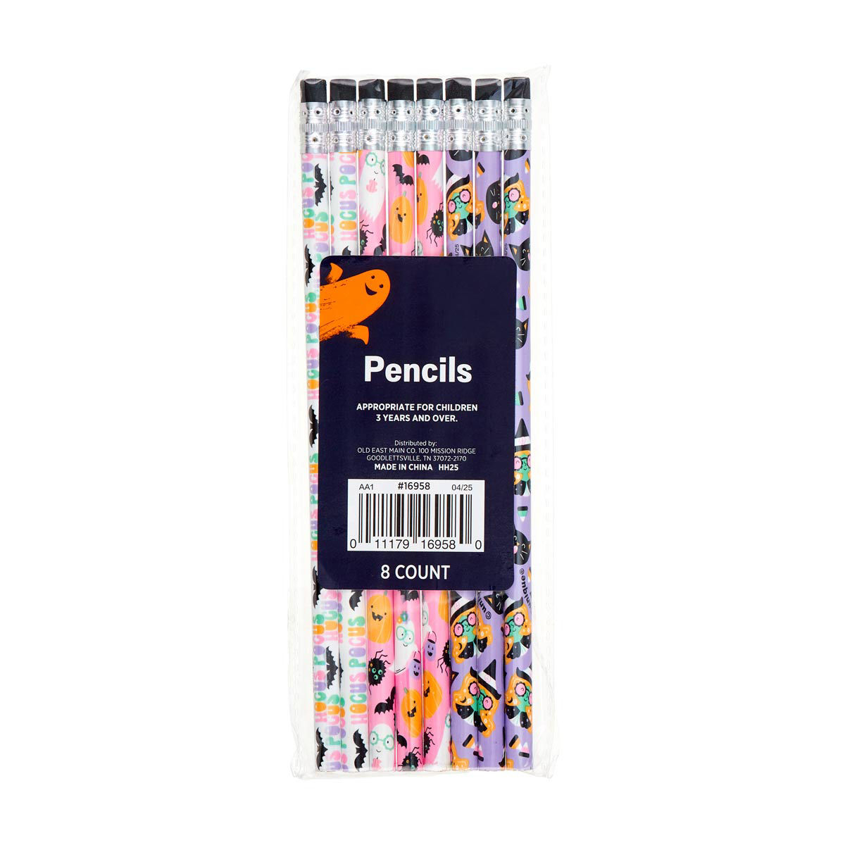 Pink Halloween Pencils, 8ct