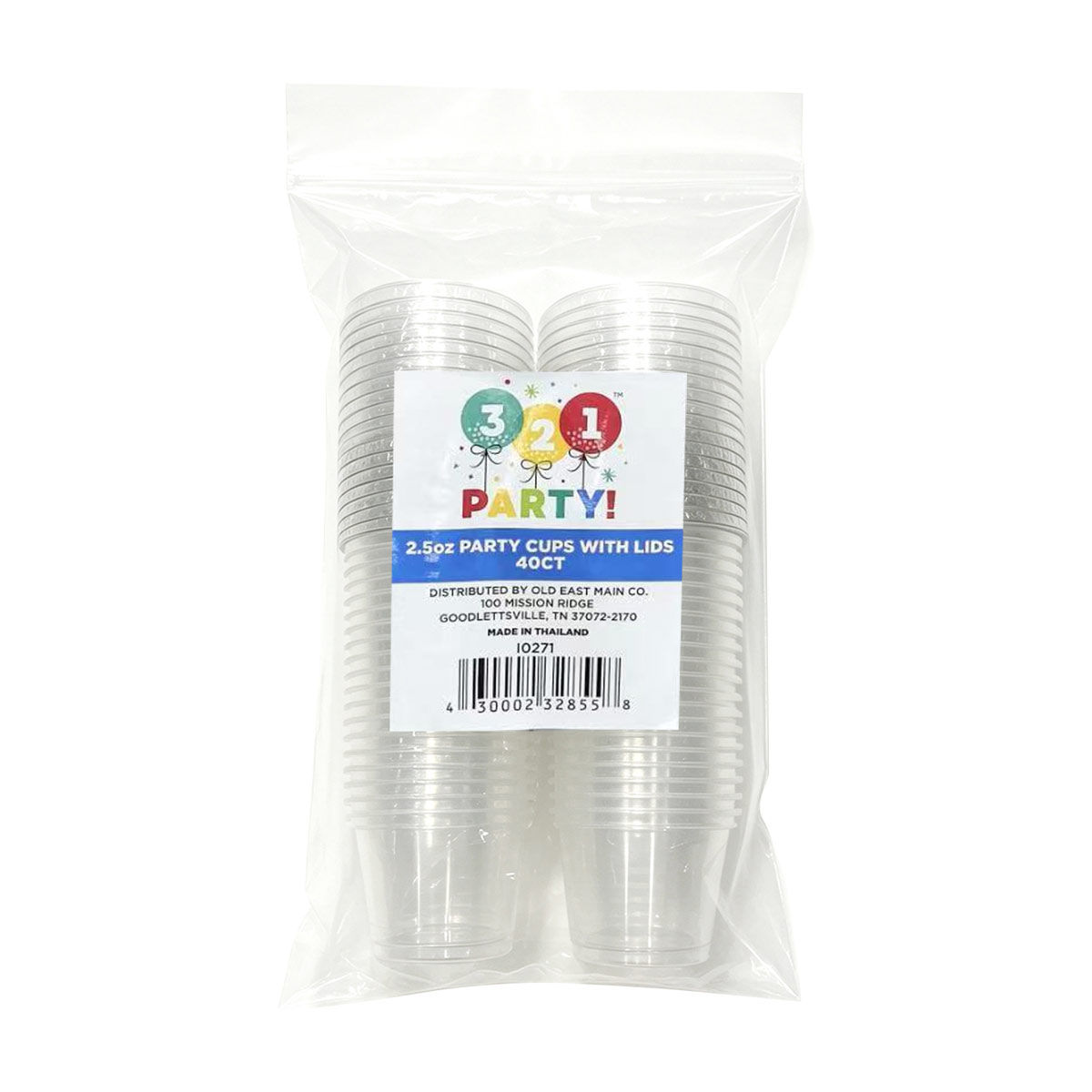 321 Party! Party Cups with Lids, 2.5 oz, 40 ct