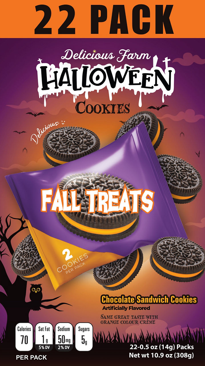 Delicious Farm Halloween Chocolate Sandwich Cookies, 22 pk