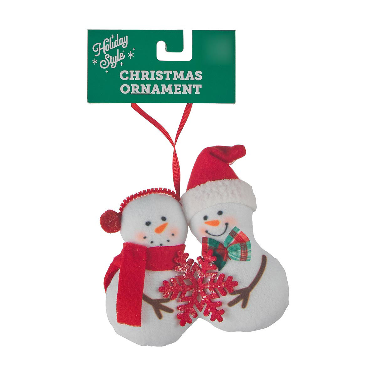 Holiday-Style-Christmas-Couple-Snowman-Ornament,-Assorted