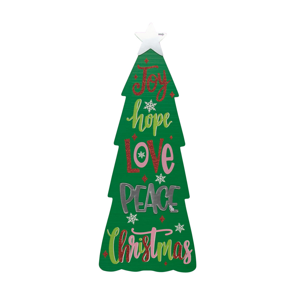 Christmas Wood Tree Sign, Assorted