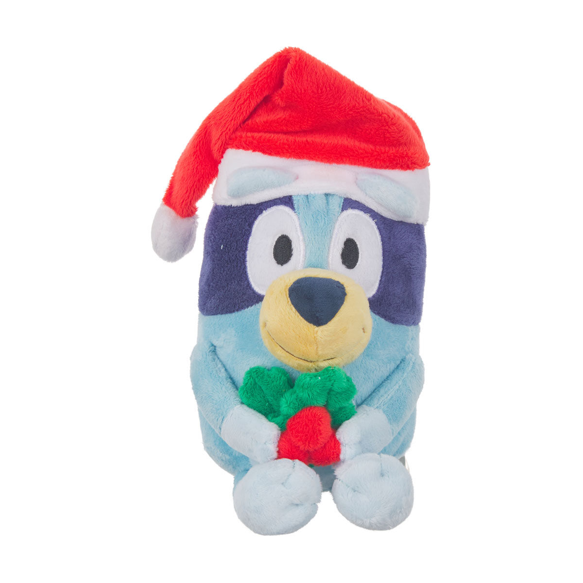 Christmas-Bluey-&-Bingo-Plush-with-Berries-leaves,-Assorted