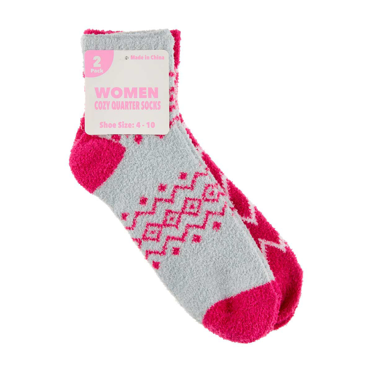 Women-Cozy-Quarter-Socks,-2-Pair,-Assorted