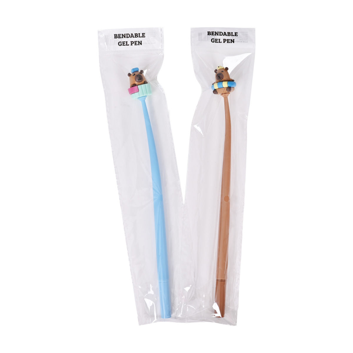 Capybara Bendable Gel Pen, 2 ct, 2 Assorted Colors