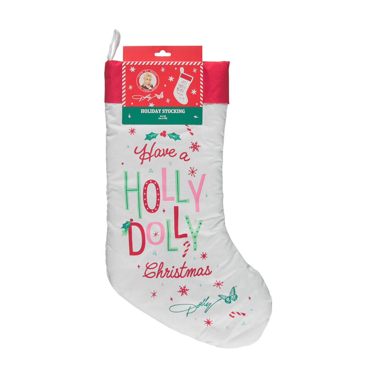 Dolly-Parton-Christmas-Holiday-Stocking,-17.5-in,-Assorted
