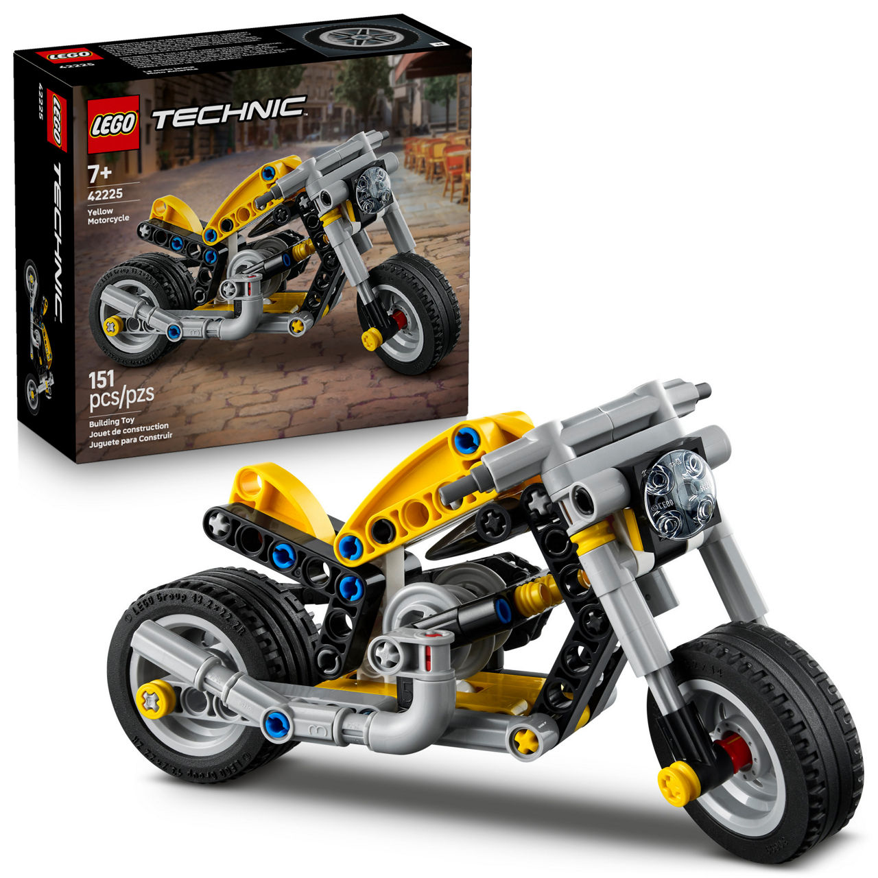 LEGO-Technic-Yellow-Motorcycle-Toy-42225