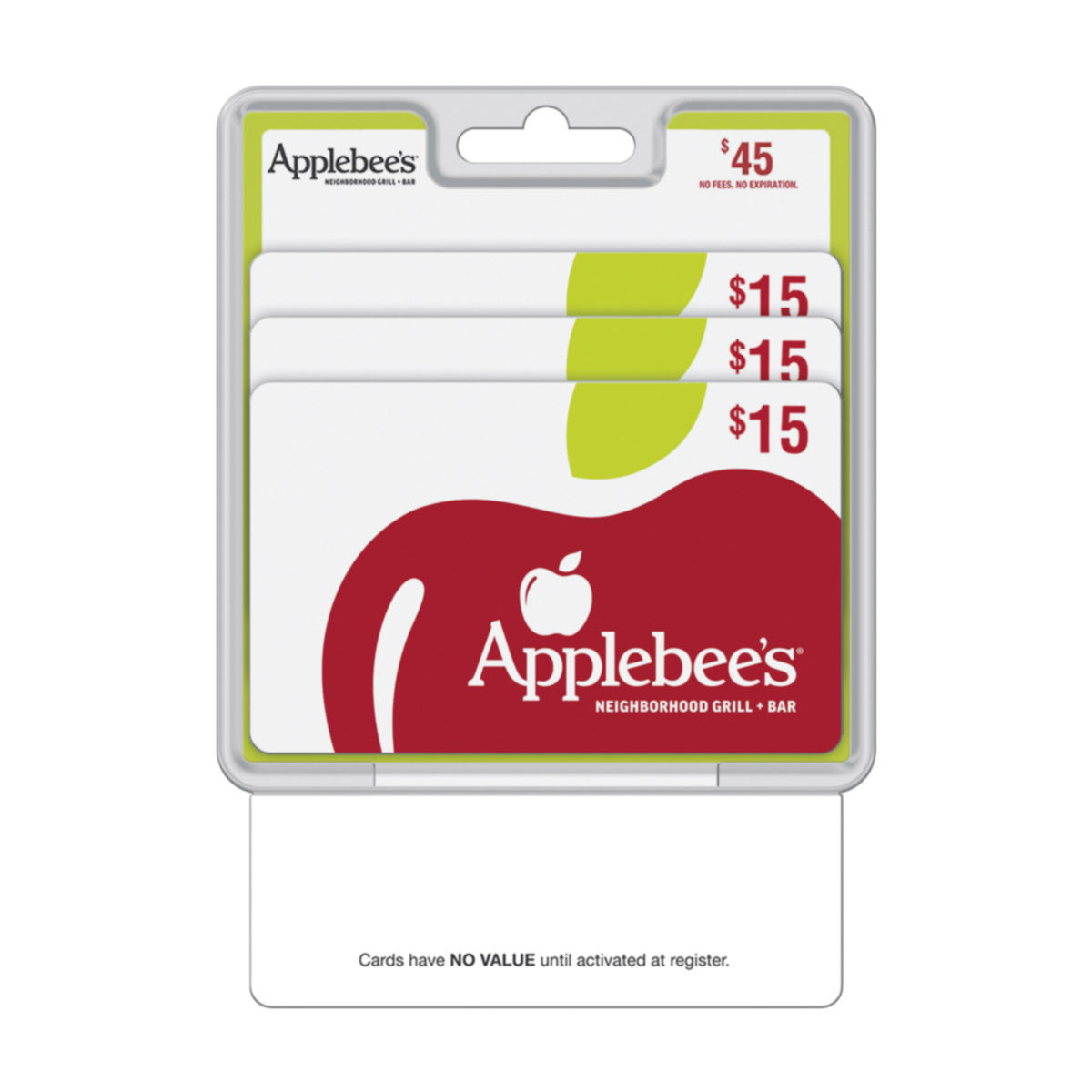 Applebee’s Neighborhood Grill + Bar Gift Cards, $15 Each, 3 ct