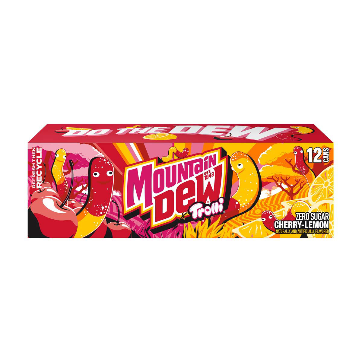 Buy Mountain Dew Zero Sugar Soda Trolli Cherry Lemon Flavor 12 Fl Oz 