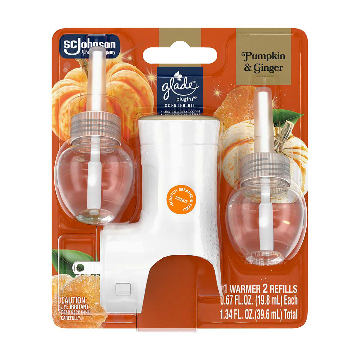 Glade® PlugIns® Refills Air Freshener, Pumpkin & Ginger, 1.34 oz, 2 ct