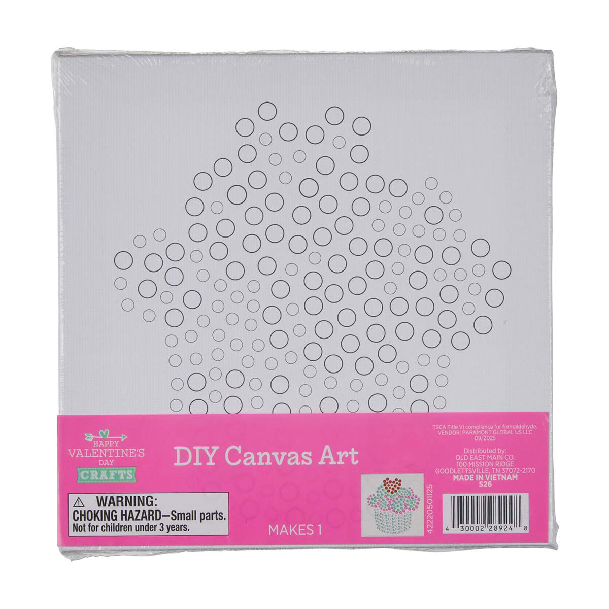 Happy-Valentine's-Day-DIY-Gem-Canvas-Kit,-Assorted