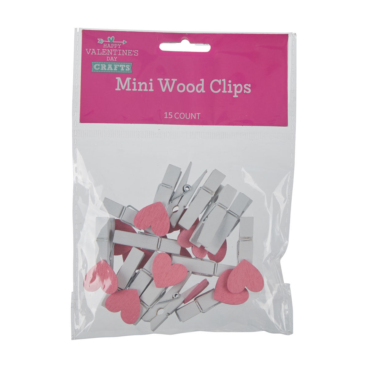 Happy-Valentine's-Day-Mini-Wood-Clips,-15-ct,-Assorted