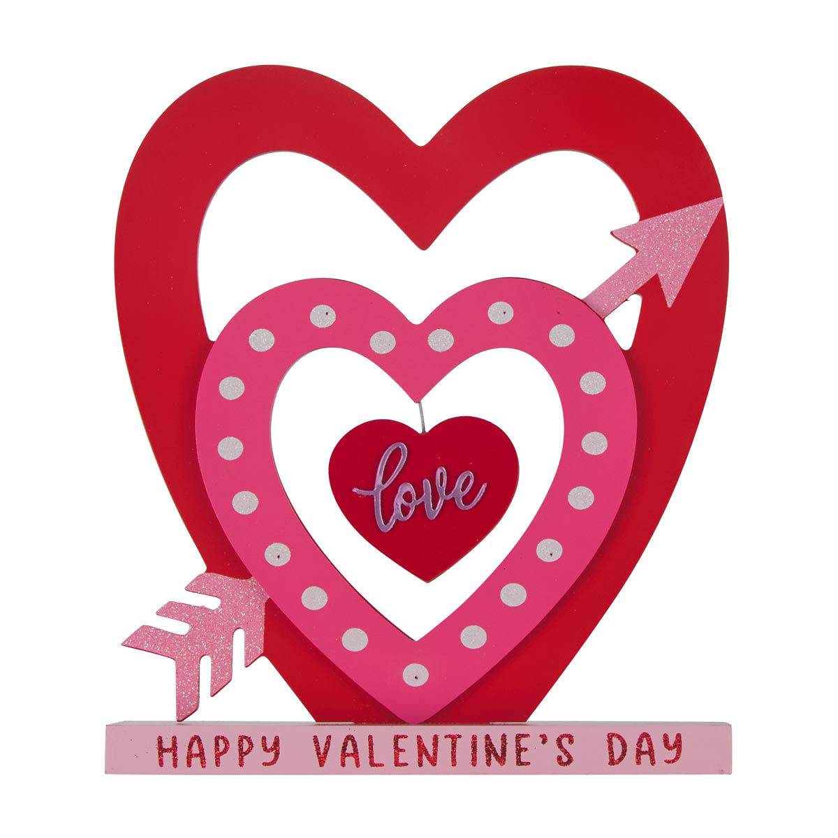 Valentine's Day MDF Double Heart Tabletop Décor, 1 ct - Assorted