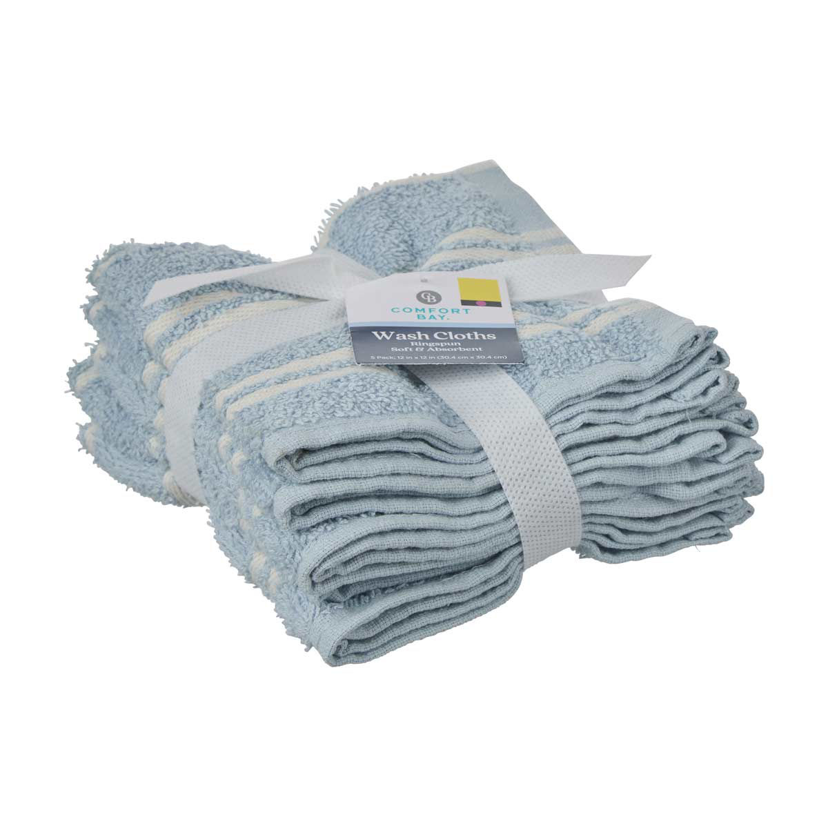 Comfort-Bay-Wash-Cloths,-5-ct,-Assorted