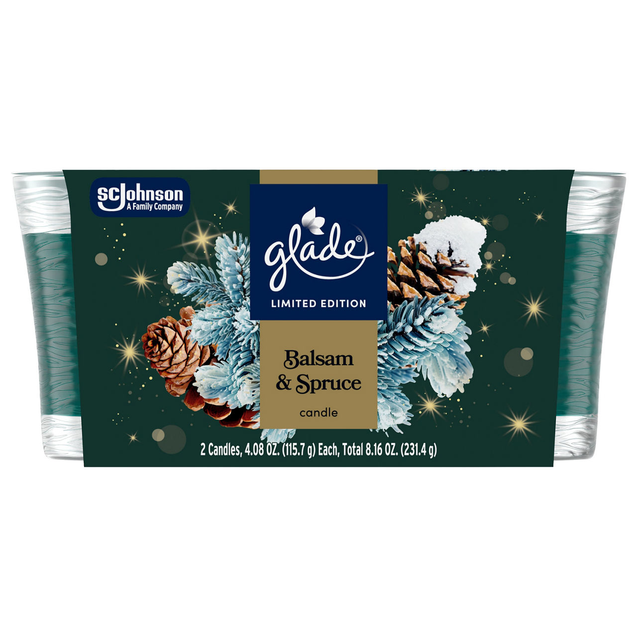 Glade® Candle Jar, Balsam & Spruce, 4.08oz., 2 count