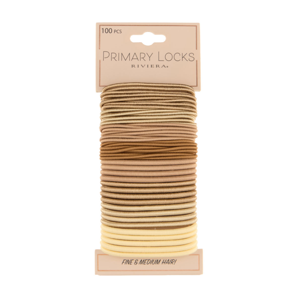 Riviera Primary Locks Gold Variety Elastic Hair Ties, 100 ct