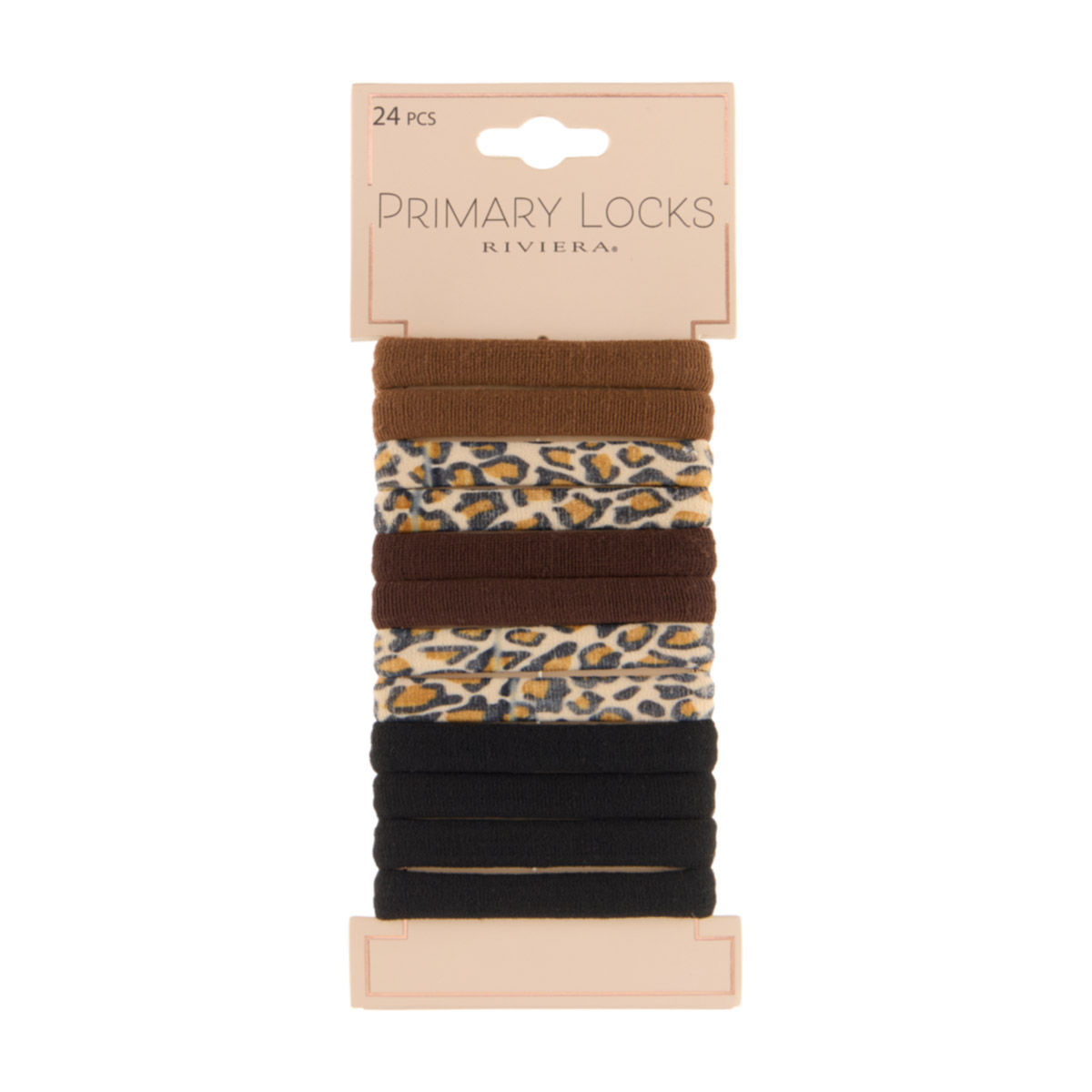 Riviera Primary Locks Cheetah High-Stretch Hair Ties, 24 ct