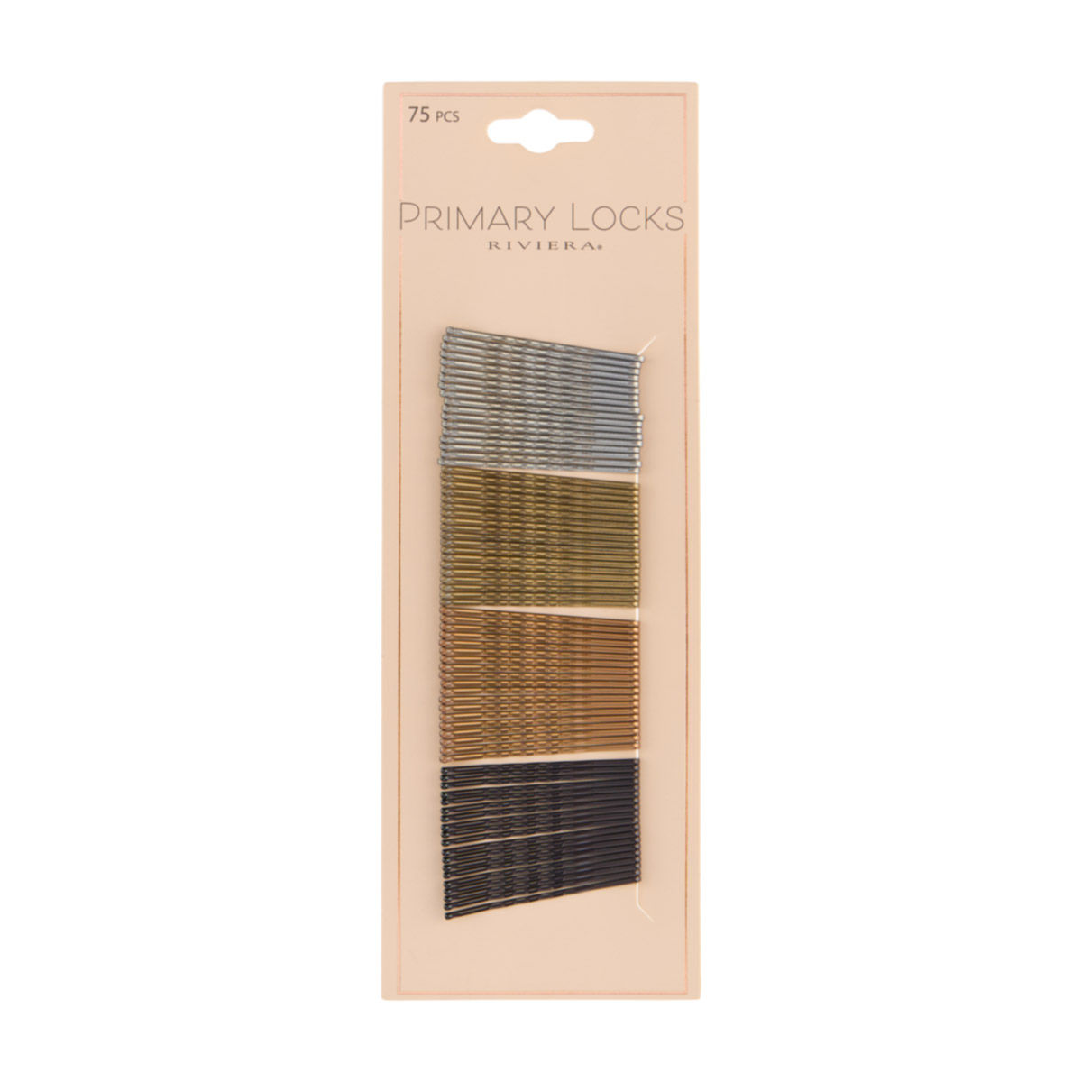 Riviera Primary Locks Metallic Bobby Pins, 75 ct