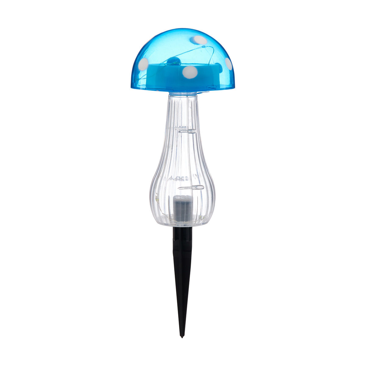 Solar-Powered-Mushroom-with-Wire-Light-Garden-Stake,-3-Assorted-Colors