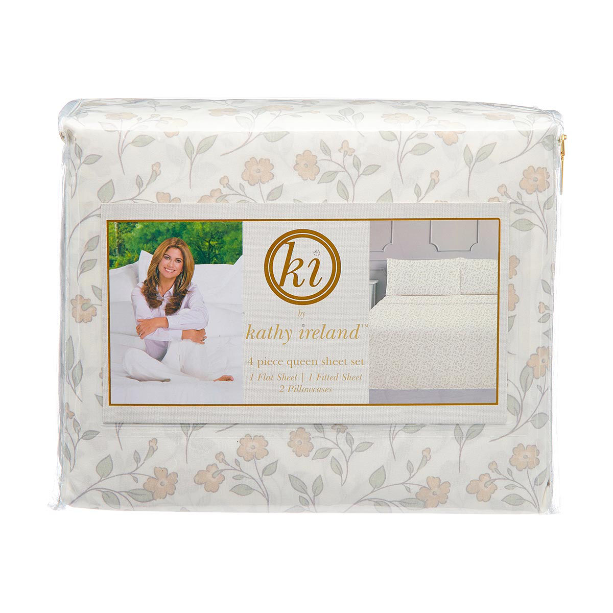 Kathy Ireland 4-Piece Queen Sheet Set, Assorted