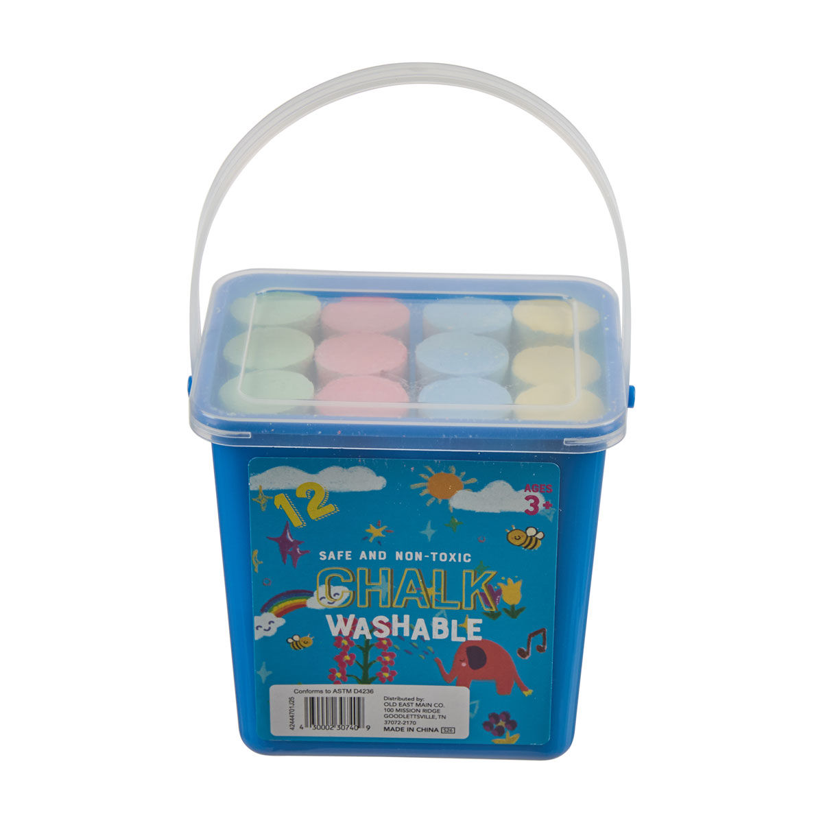 Safe and Non-Toxic Washable Chalk, 12 Pieces