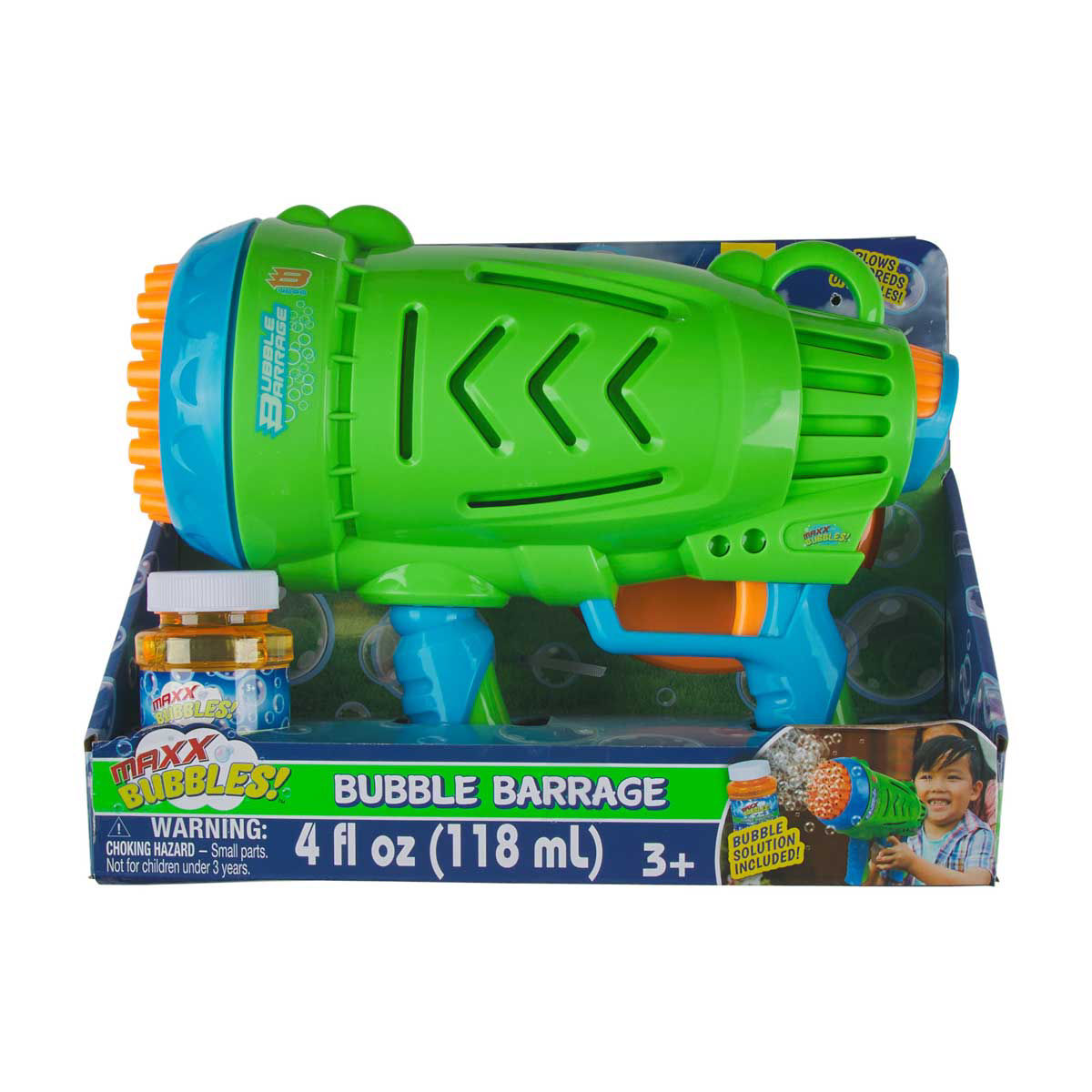 Max Bubbles! Bubble Barrage Gun, 4 fl oz